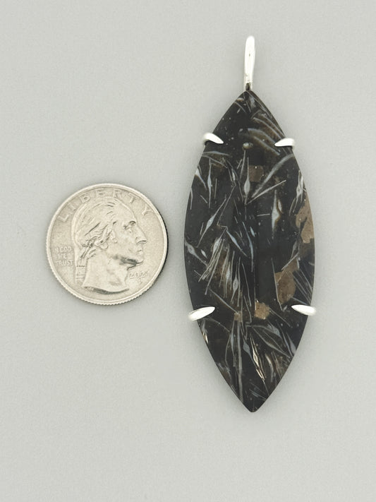 Feather Agate Prong Mount