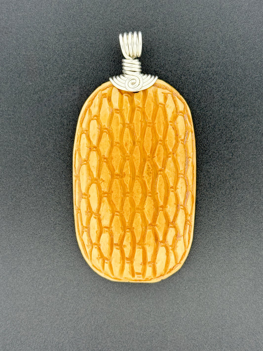 Carved Water Buffalo Bone Wire Wrap