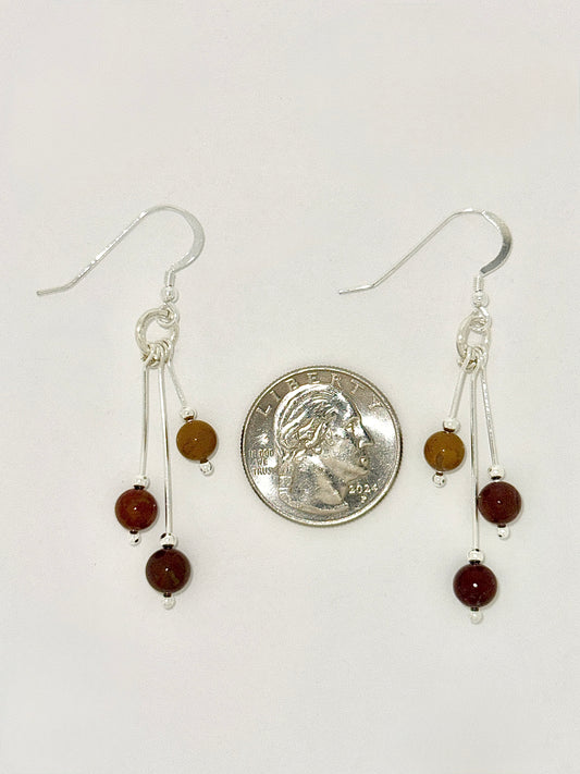 Jasper Earrings, Tri-dangle