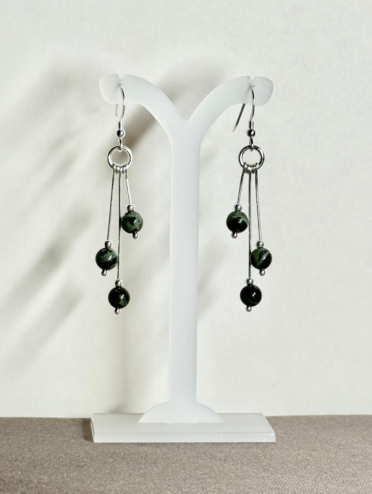 Kabamba Jasper Earrings, Tri-dangle