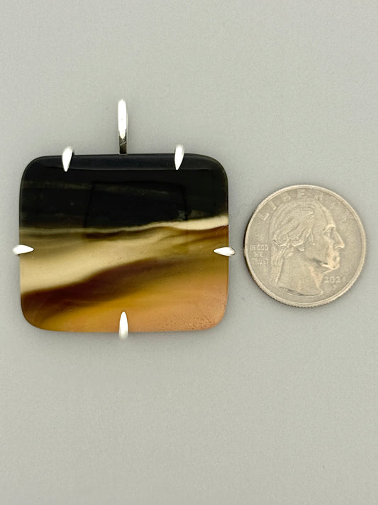 Polychrome Jasper Prong Mount, "The Tides of Night Alone Reveal..."