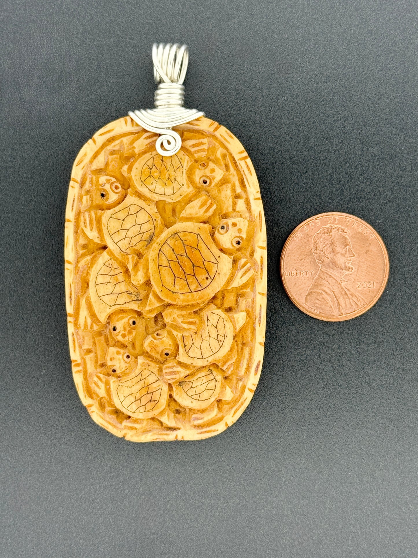 Carved Water Buffalo Bone Wire Wrap