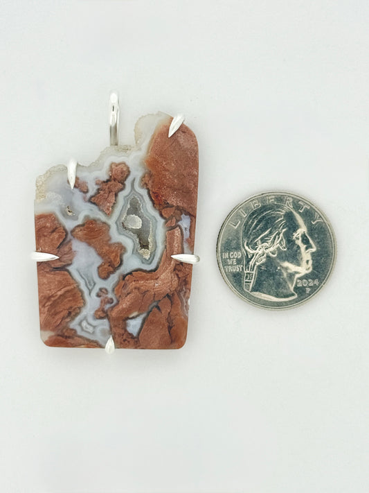 Cotton Candy Agate Prong Mount