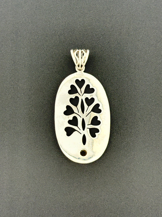 Citrine Pendant, Tree with Faceted Stone