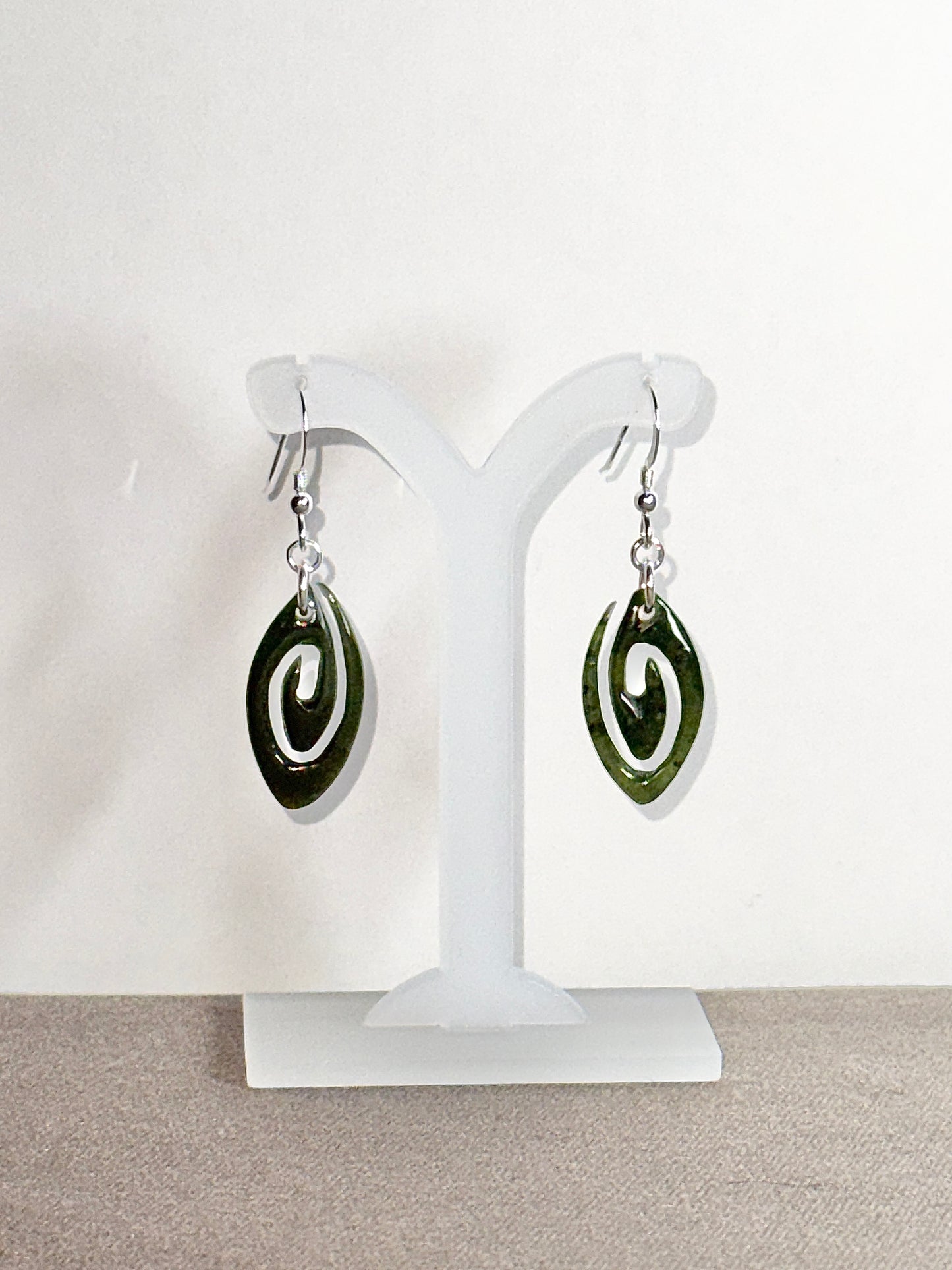 Jade Earrings, Hand-carved