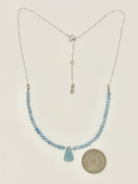 Aquamarine Necklace, Faceted