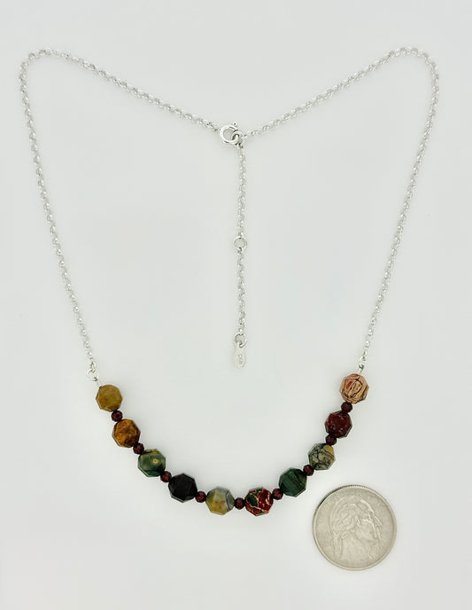 Red Creek Jasper Necklace, Faceted