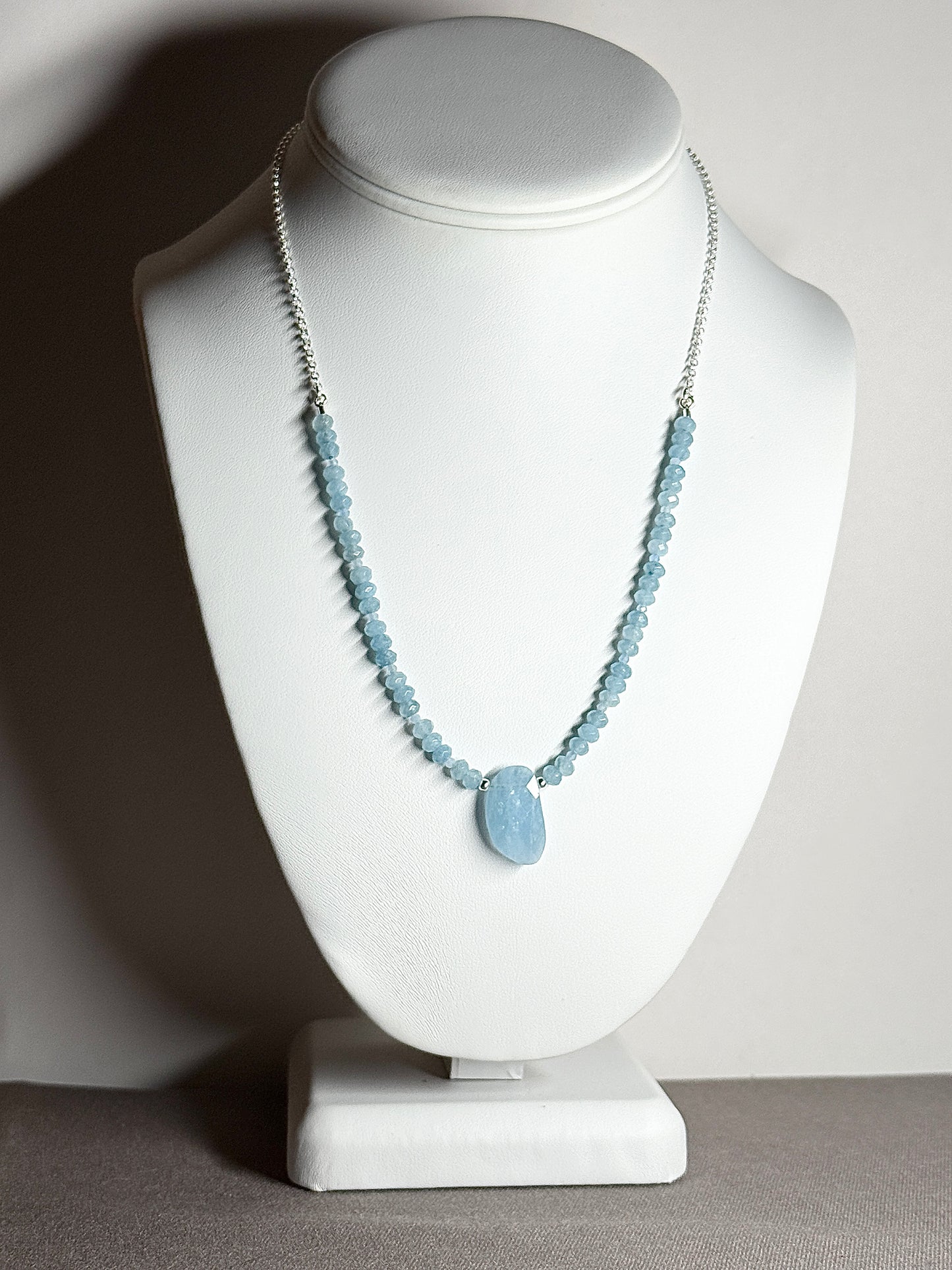 Aquamarine Necklace, Faceted