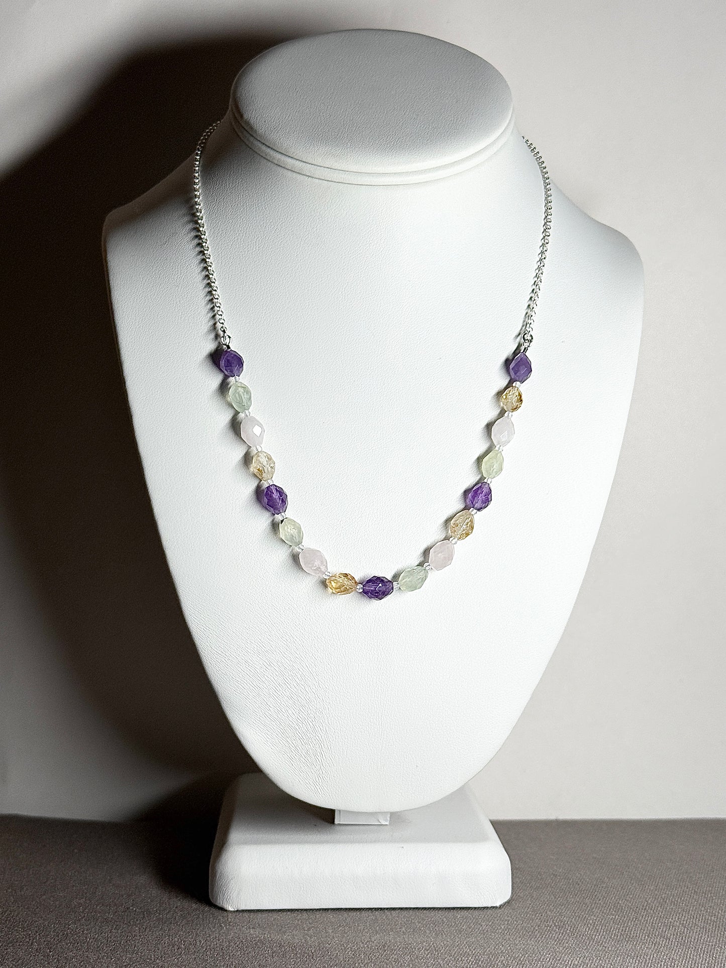 Multistone Necklace with Faceted Gemstones