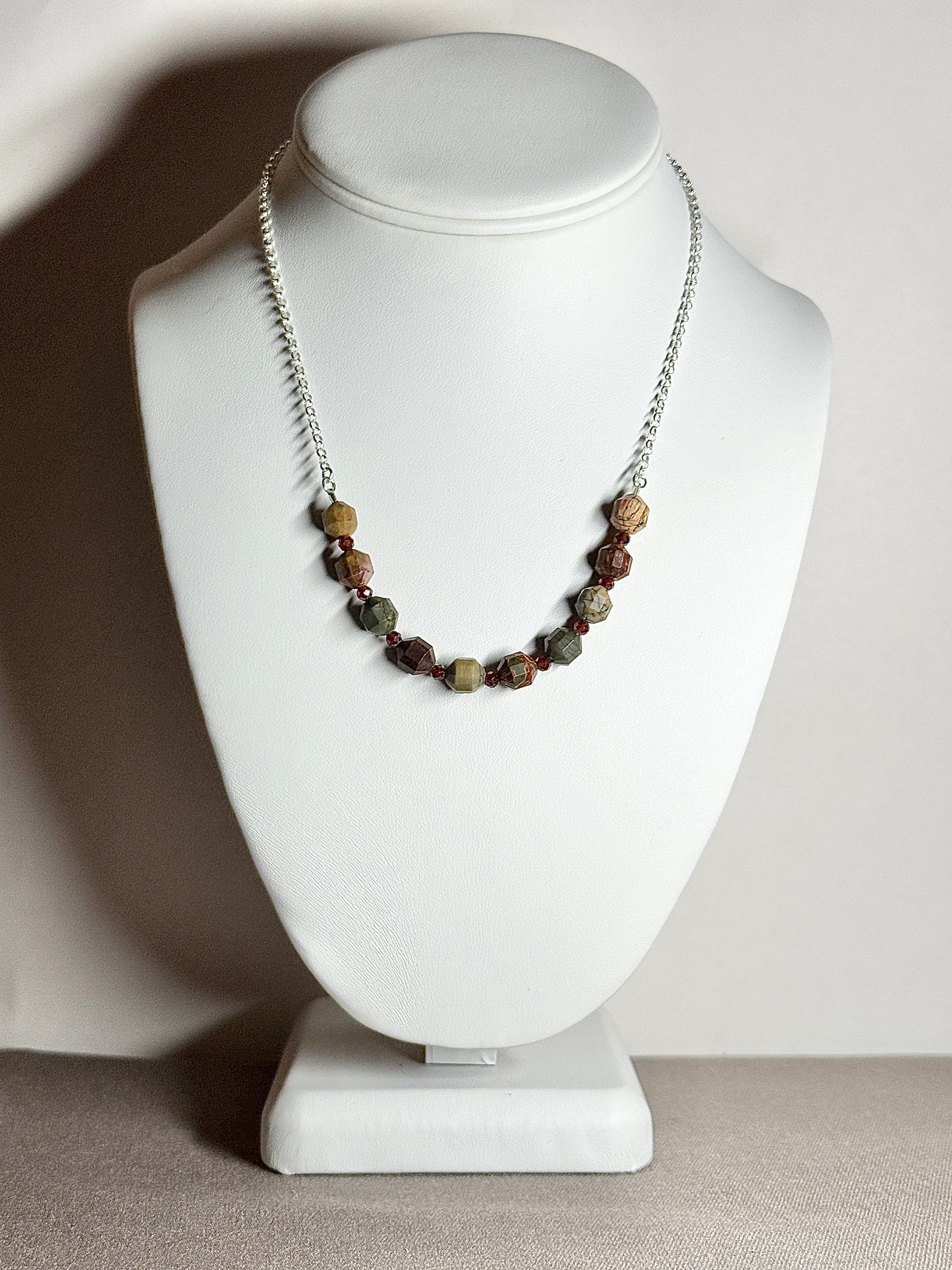 Red Creek Jasper Necklace, Faceted