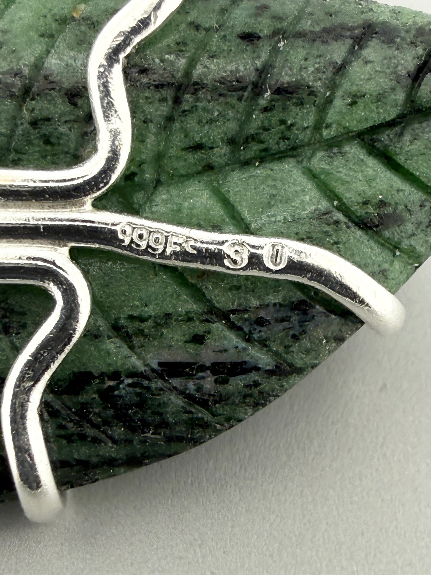 Ruby in Zoisite Hand-carved Turtle on Leaf Prong Mount