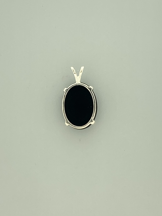Black Onyx Pendant, Faceted