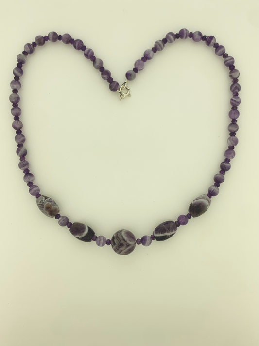 Amethyst and Snow Quartz Necklace