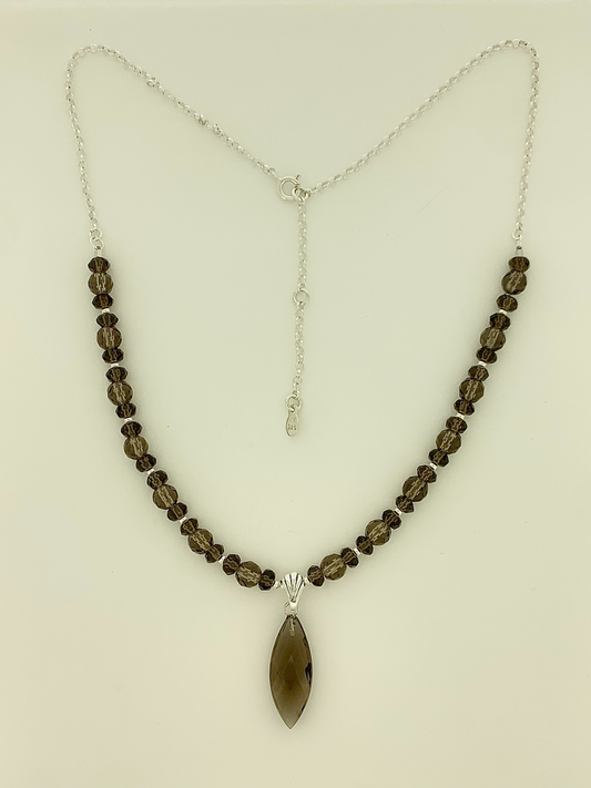Smoky Quartz Necklace, Faceted