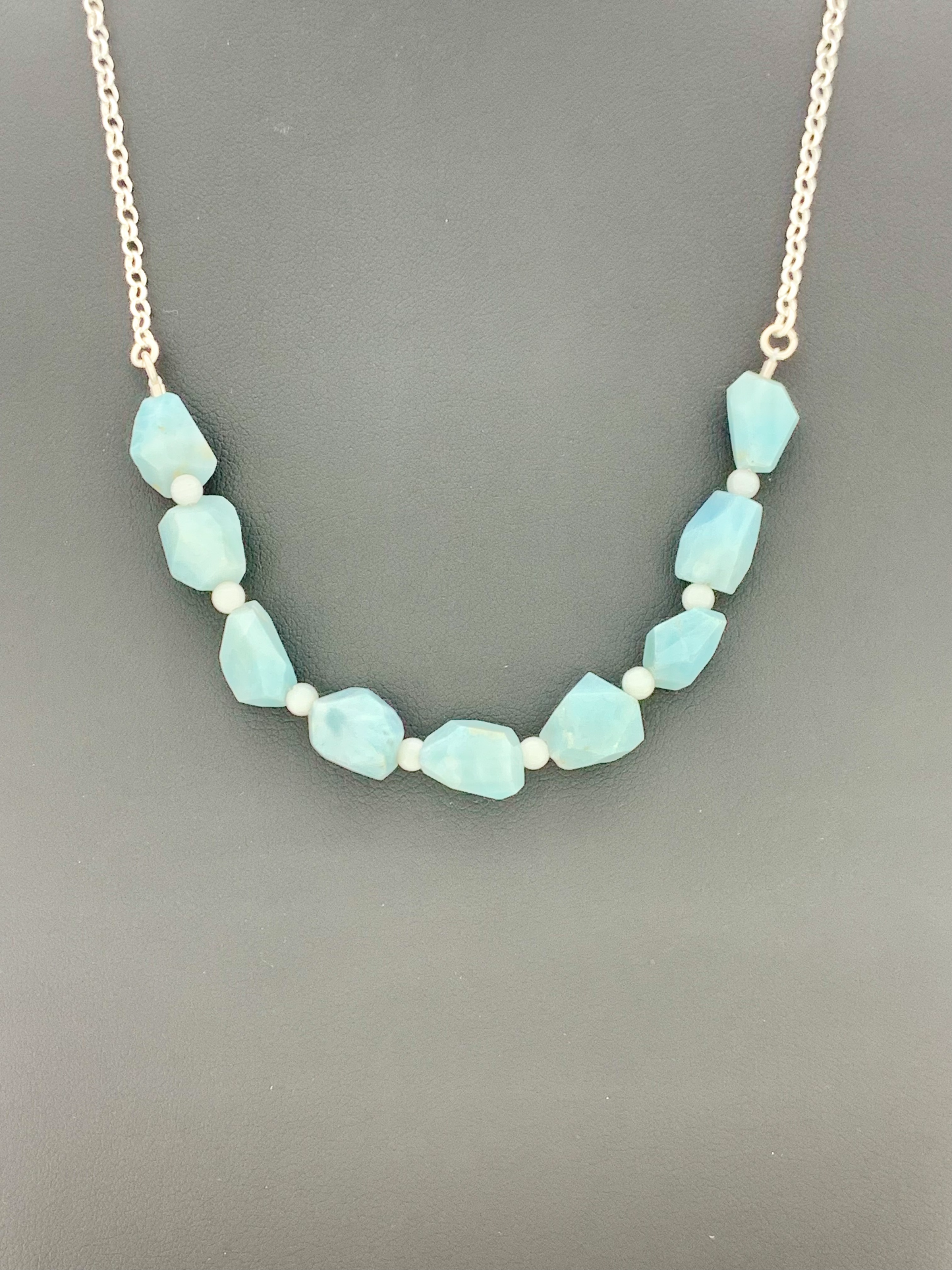 Larimar And Mother of Pearl Necklace