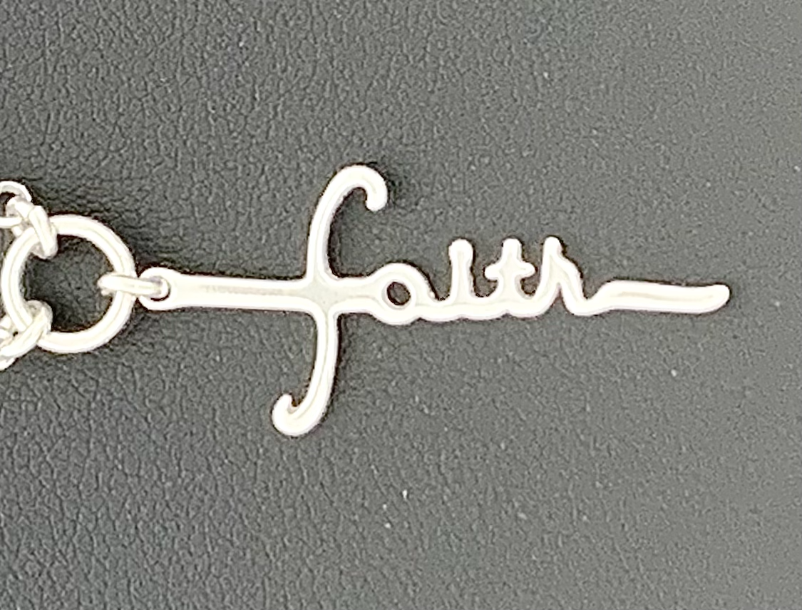 Sterling Silver Necklace, "Faith" Cross