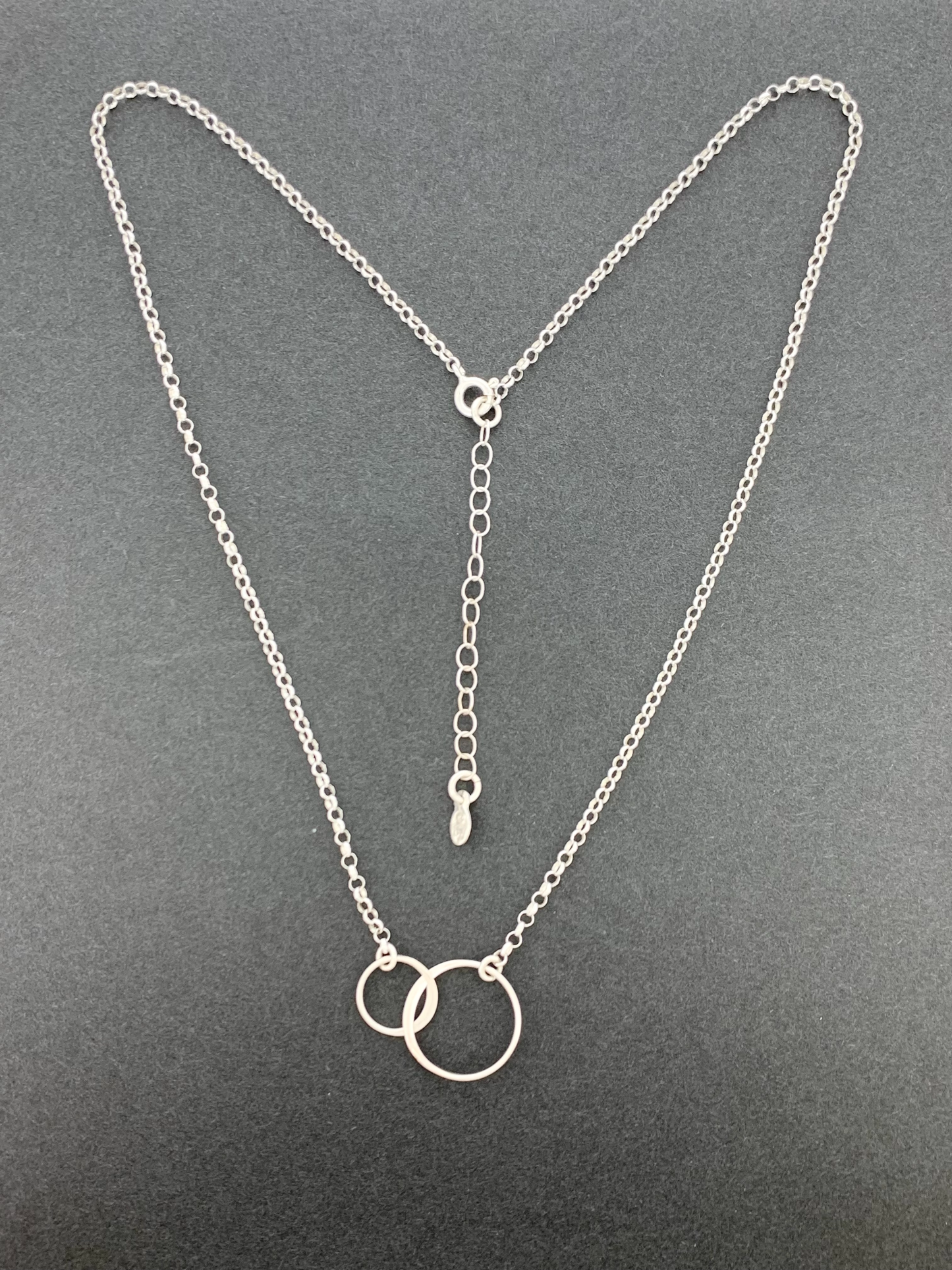 Sterling Silver Necklace, Double Ring