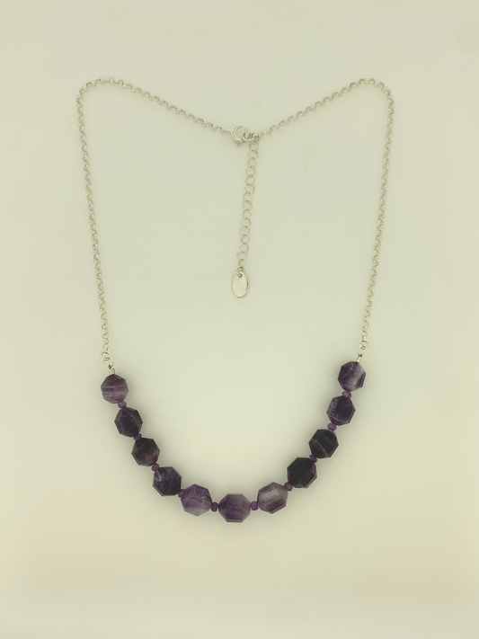 Amethyst and Snow Quartz Necklace