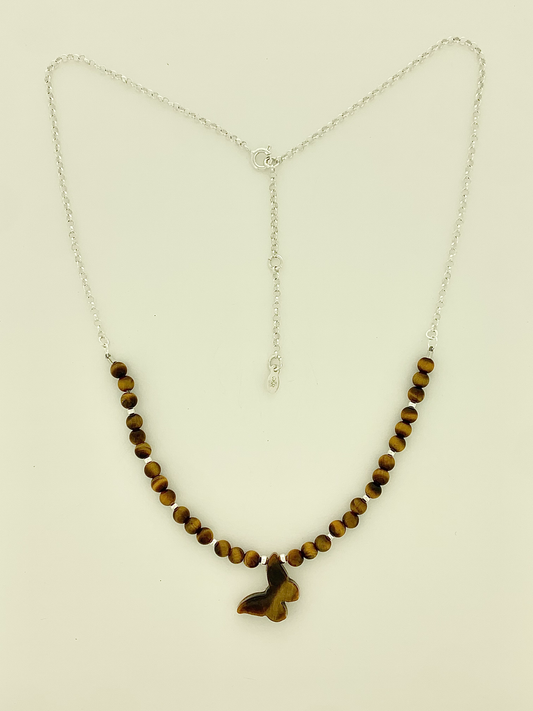 Tigereye Necklace, Butterfly