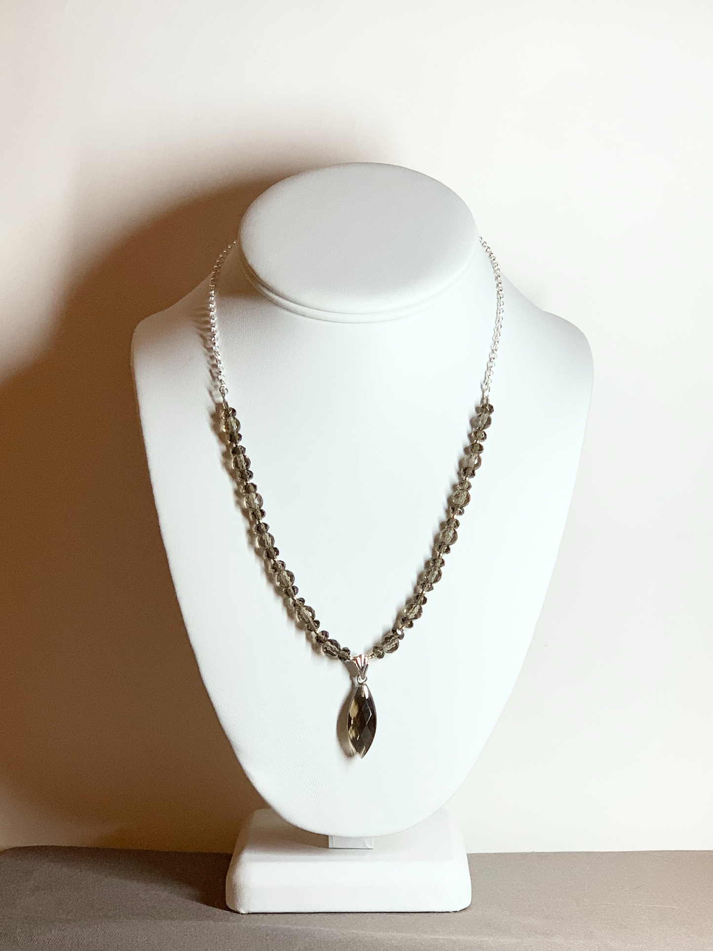 Smoky Quartz Necklace, Faceted