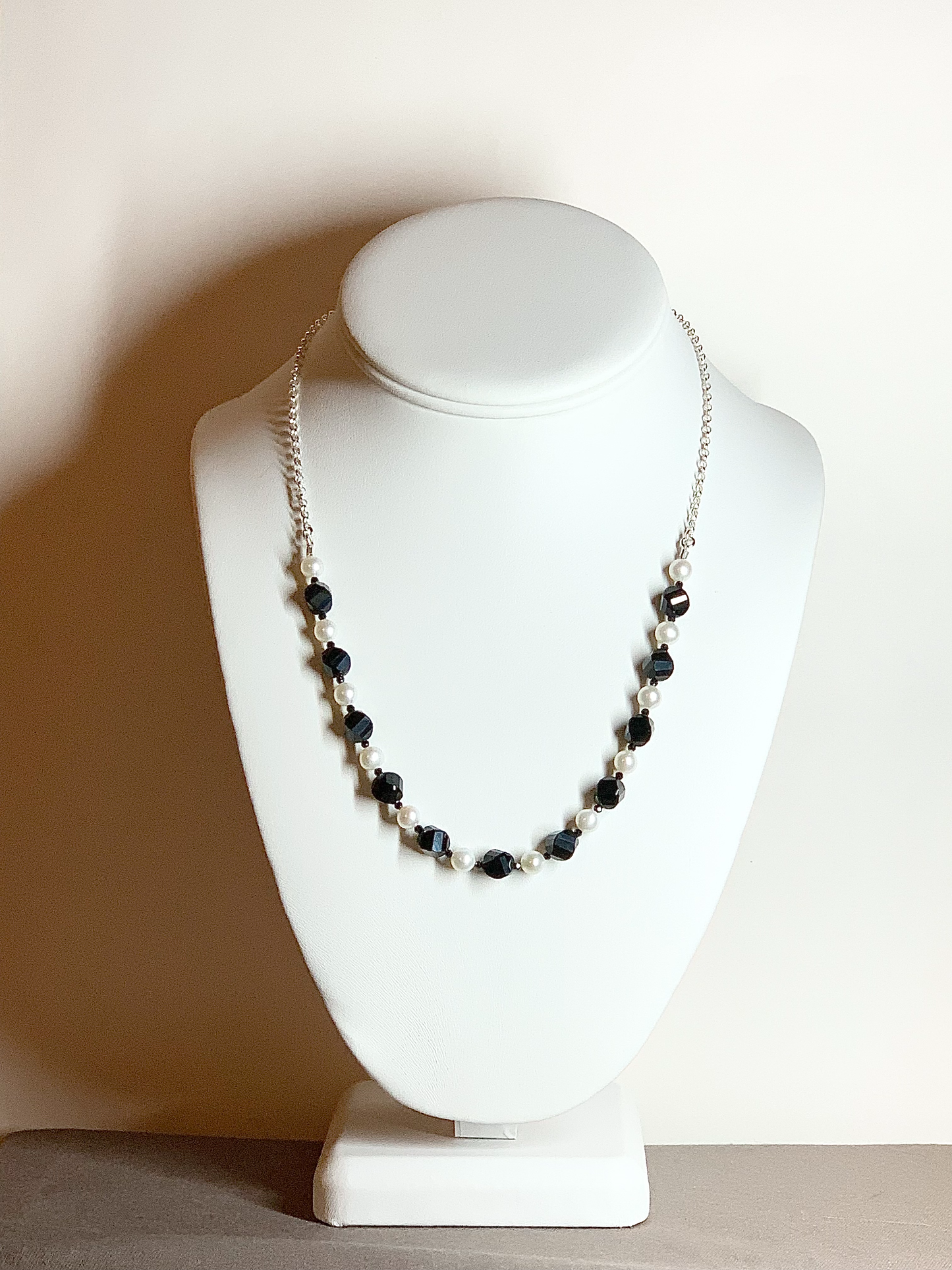 Black Onyx And Freshwater Pearl Necklace