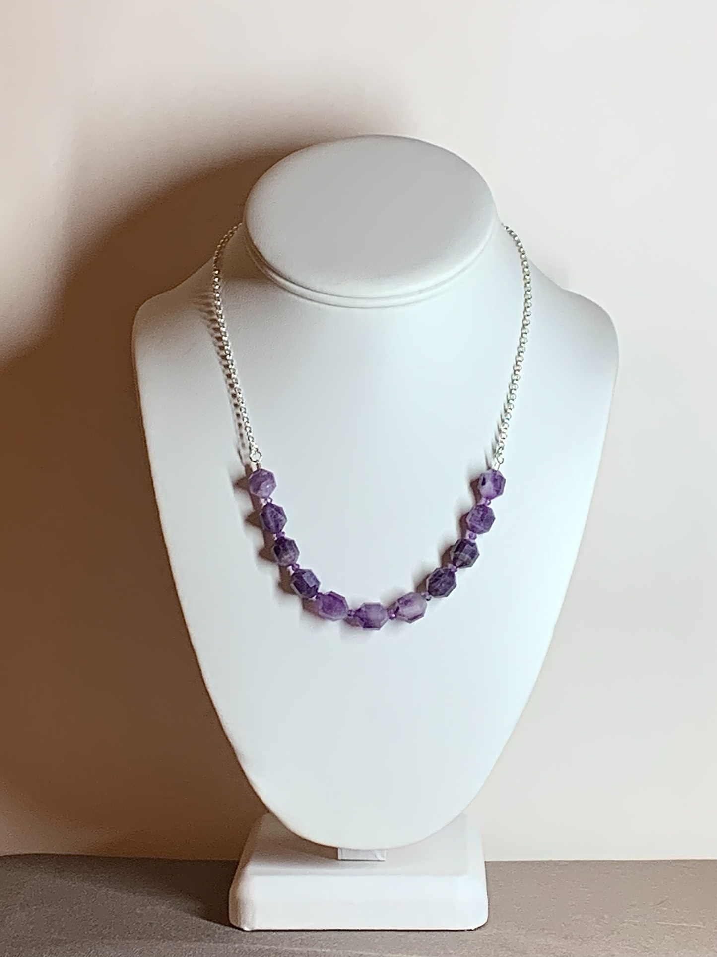 Amethyst and Snow Quartz Necklace