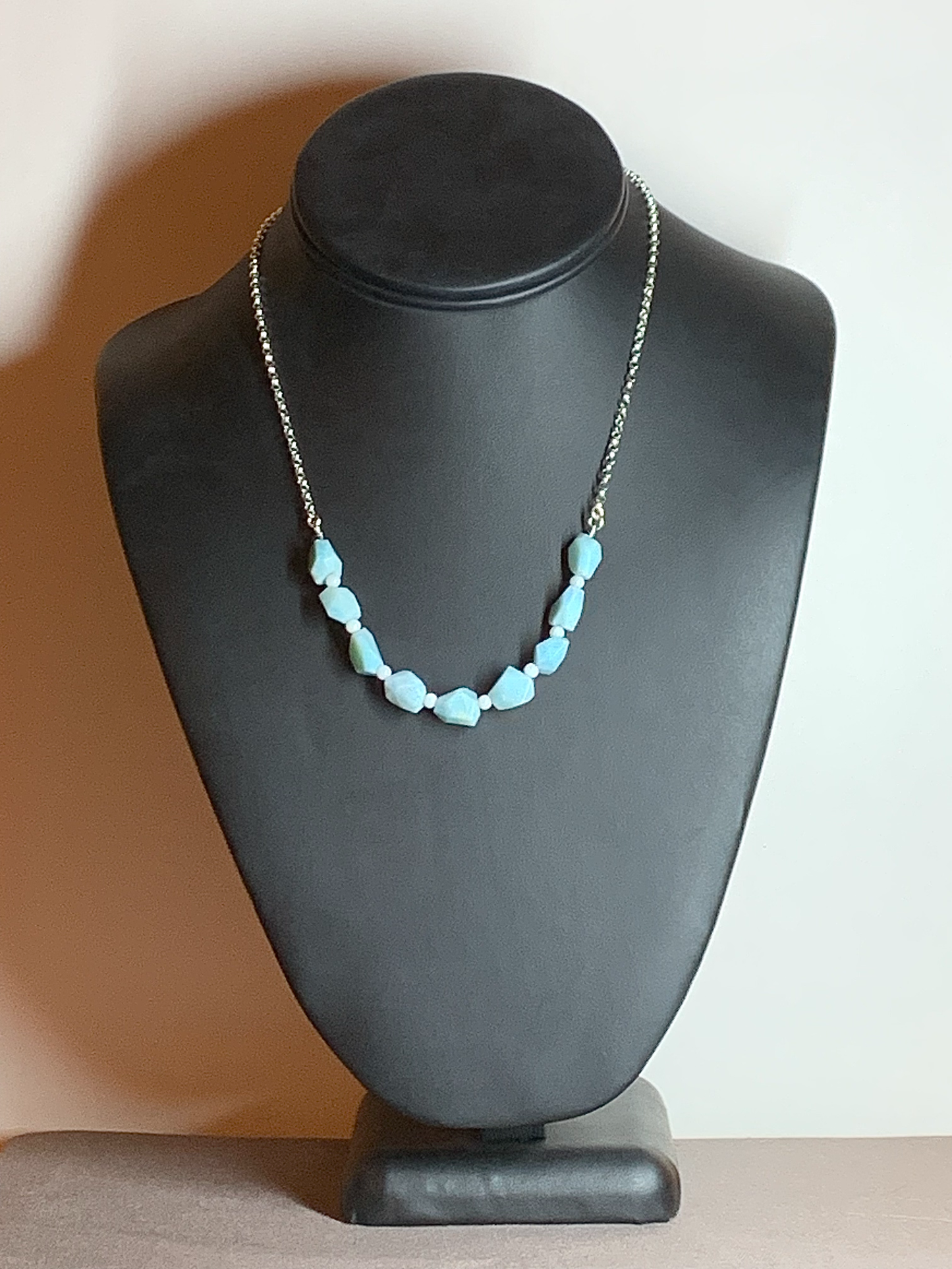 Larimar And Mother of Pearl Necklace
