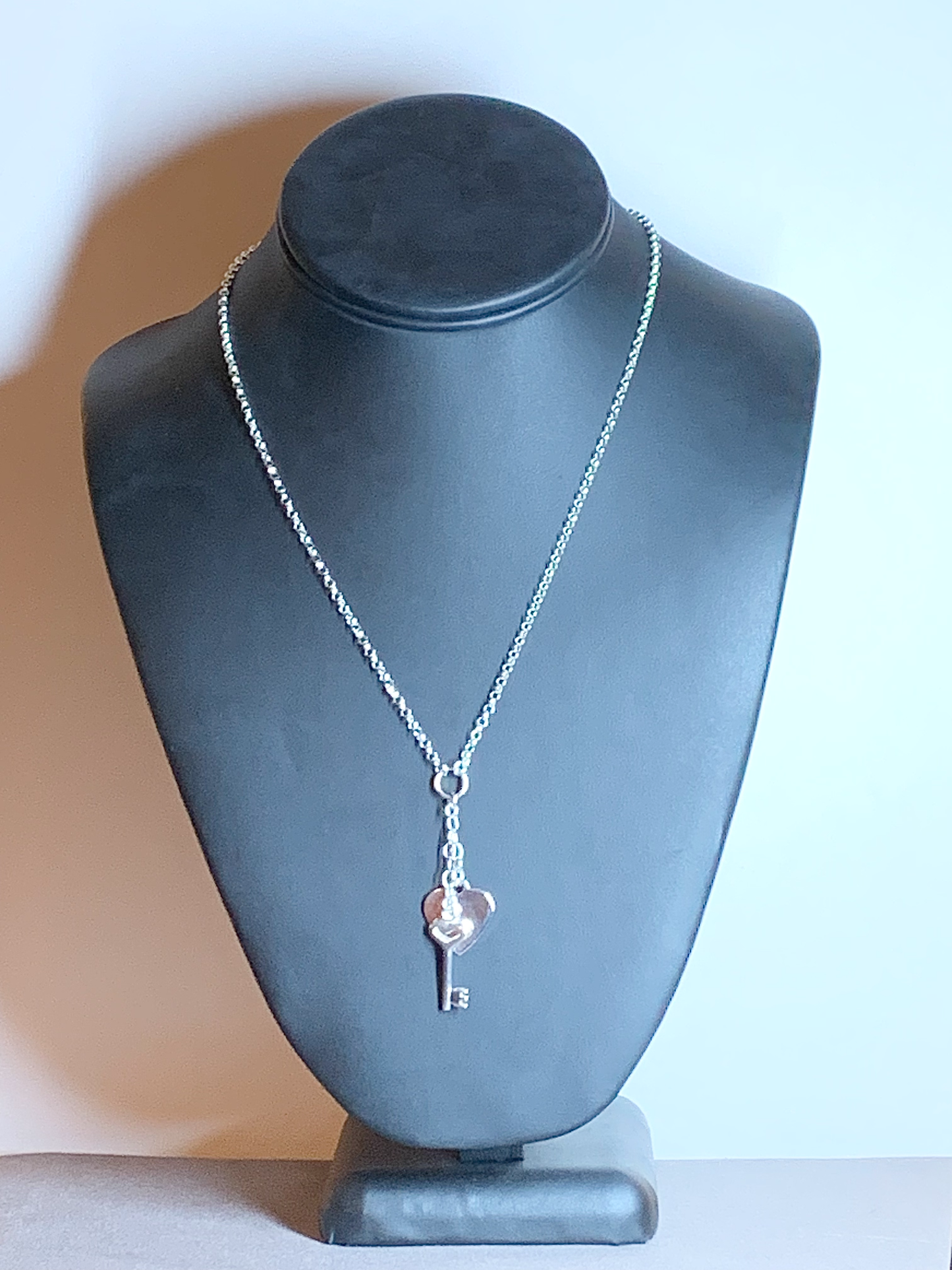 Sterling Silver Necklace, "Key to My Heart"
