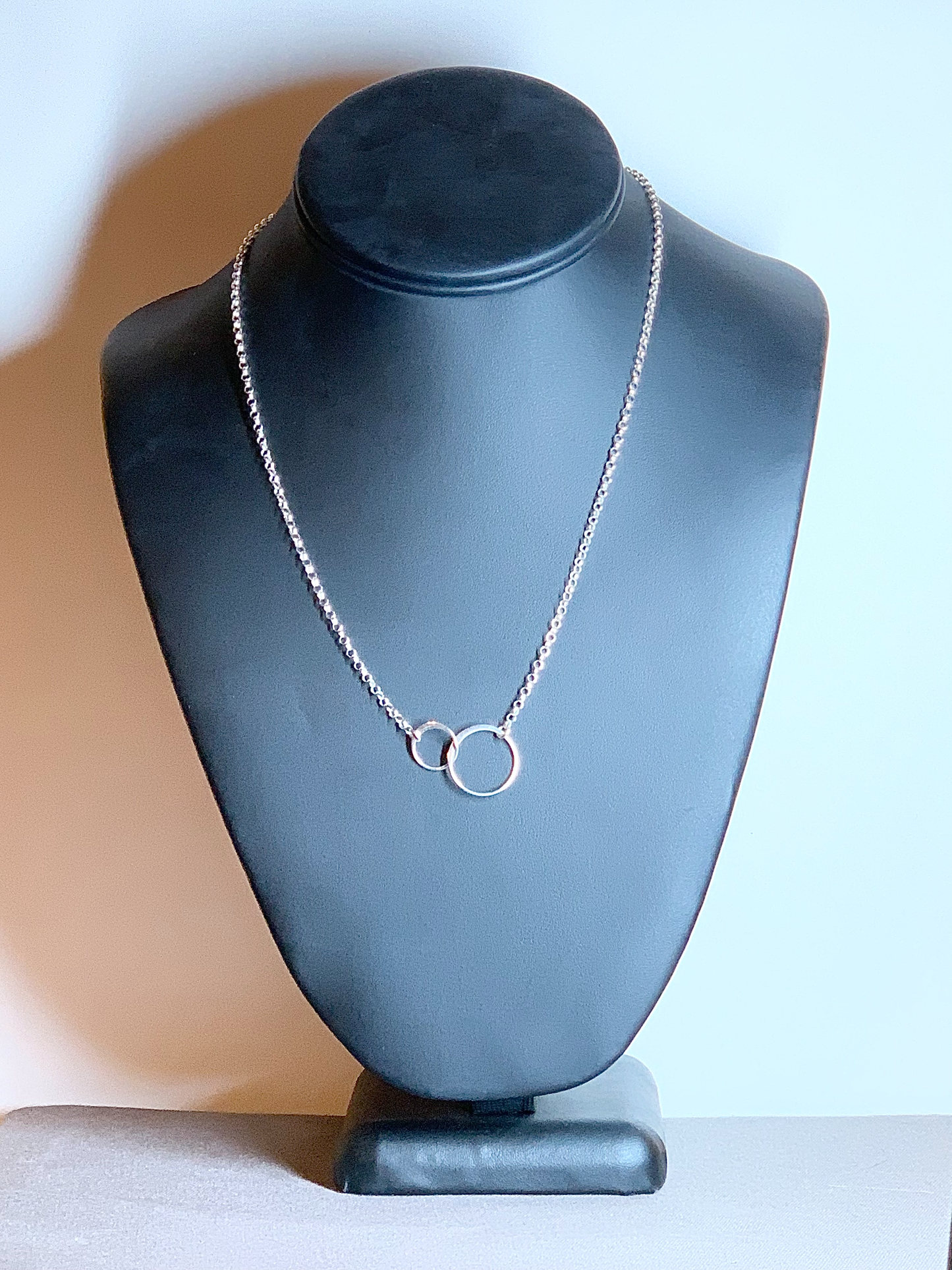 Sterling Silver Necklace, Double Ring