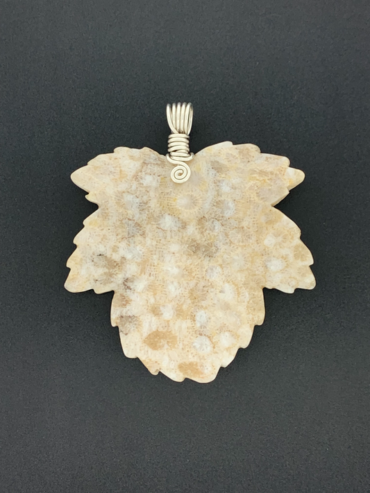 Fossil Coral Wire Wrap, Leaf