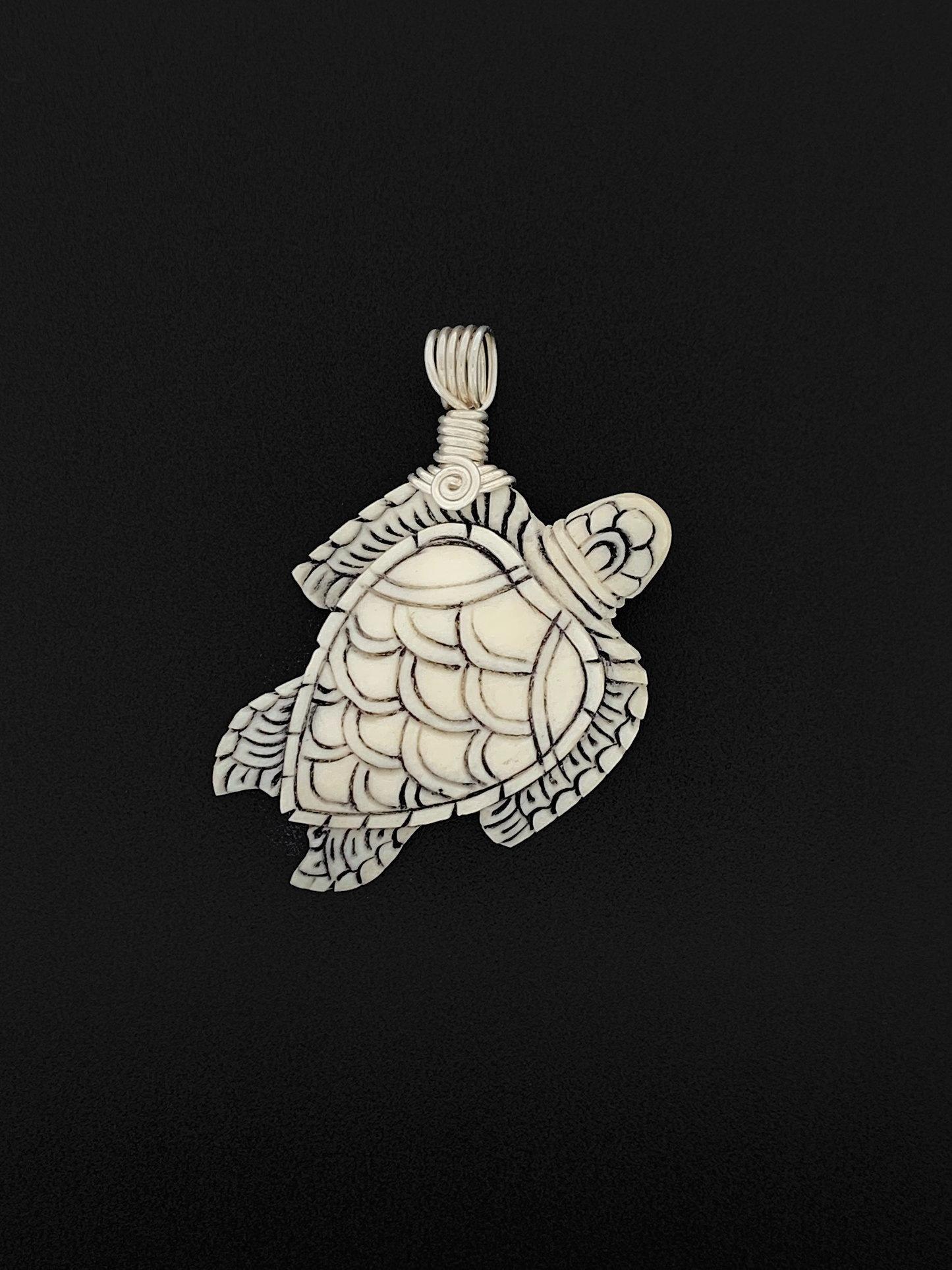Carved Water Buffalo Bone Wire Wrap