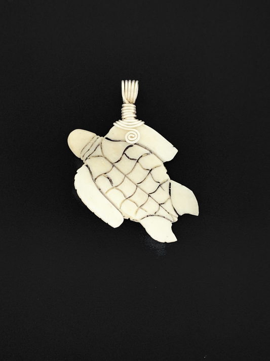 Carved Water Buffalo Bone Wire Wrap