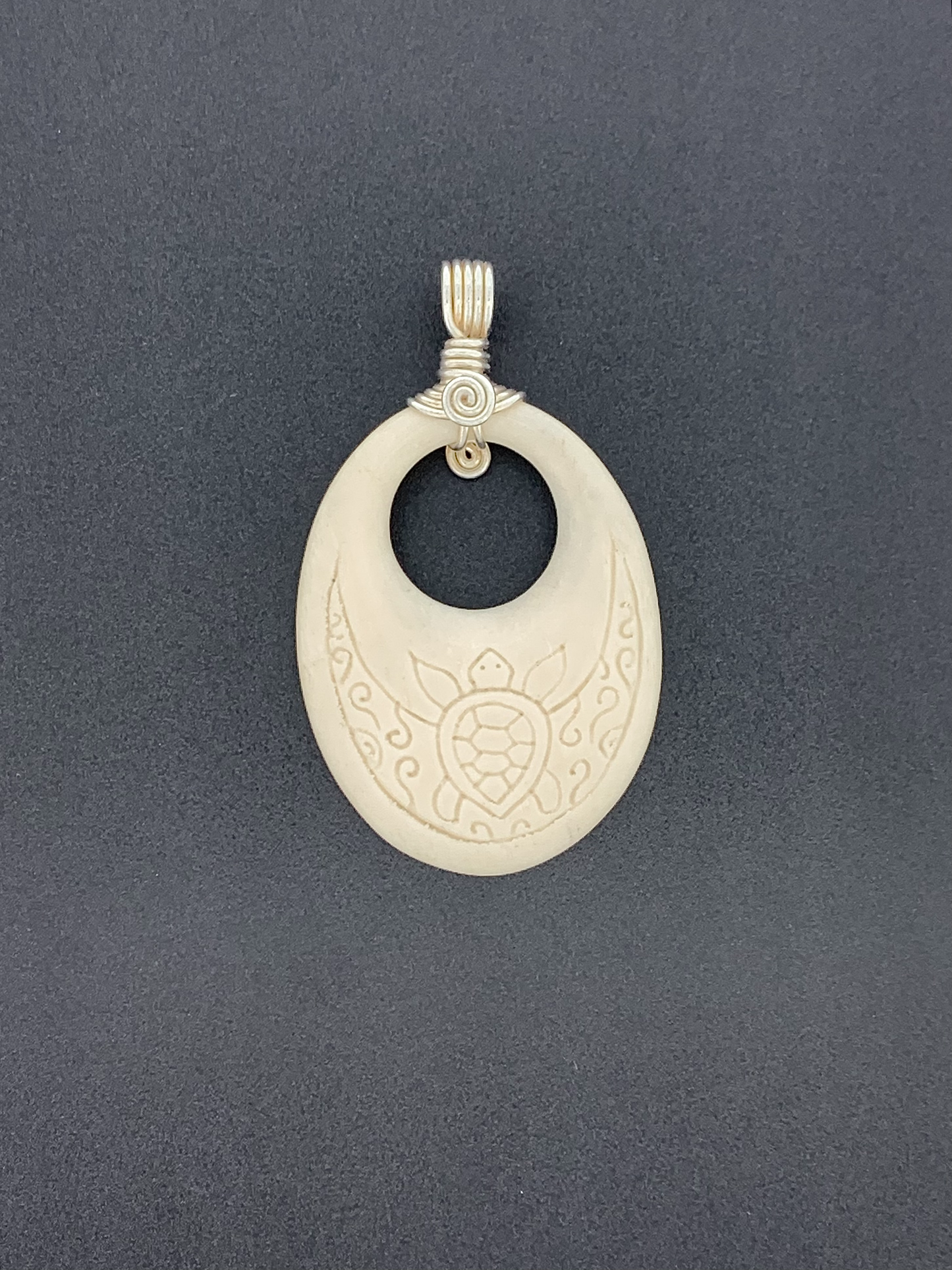 Carved Water Buffalo Bone Wire Wrap
