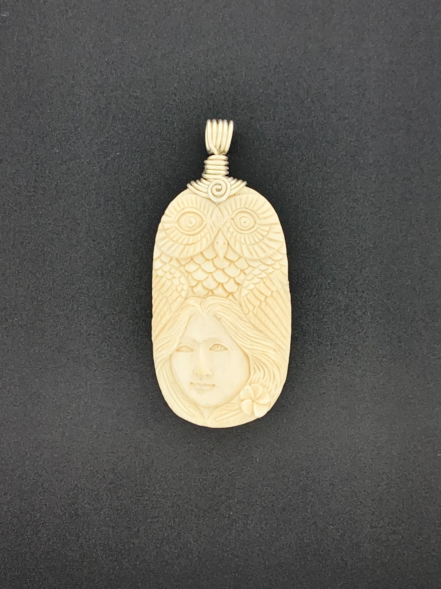 Carved Water Buffalo Bone Wire Wrap