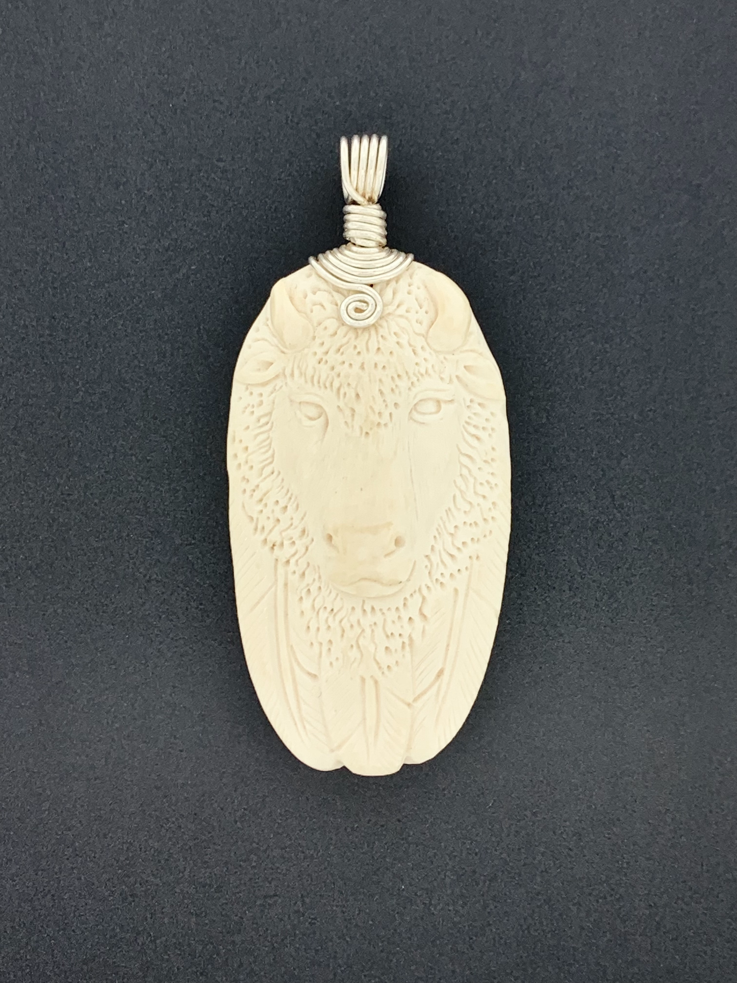 Carved Water Buffalo Bone Wire Wrap