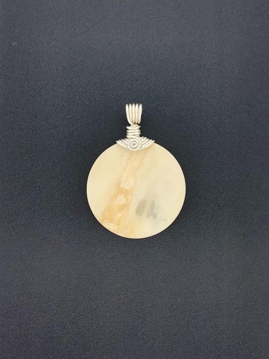 Carved Water Buffalo Bone Wire Wrap