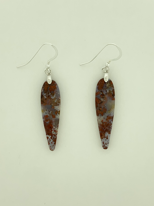 Red Moss Agate Earrings
