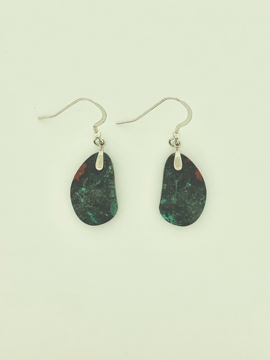 Chrysocolla And Cuprite Earrings