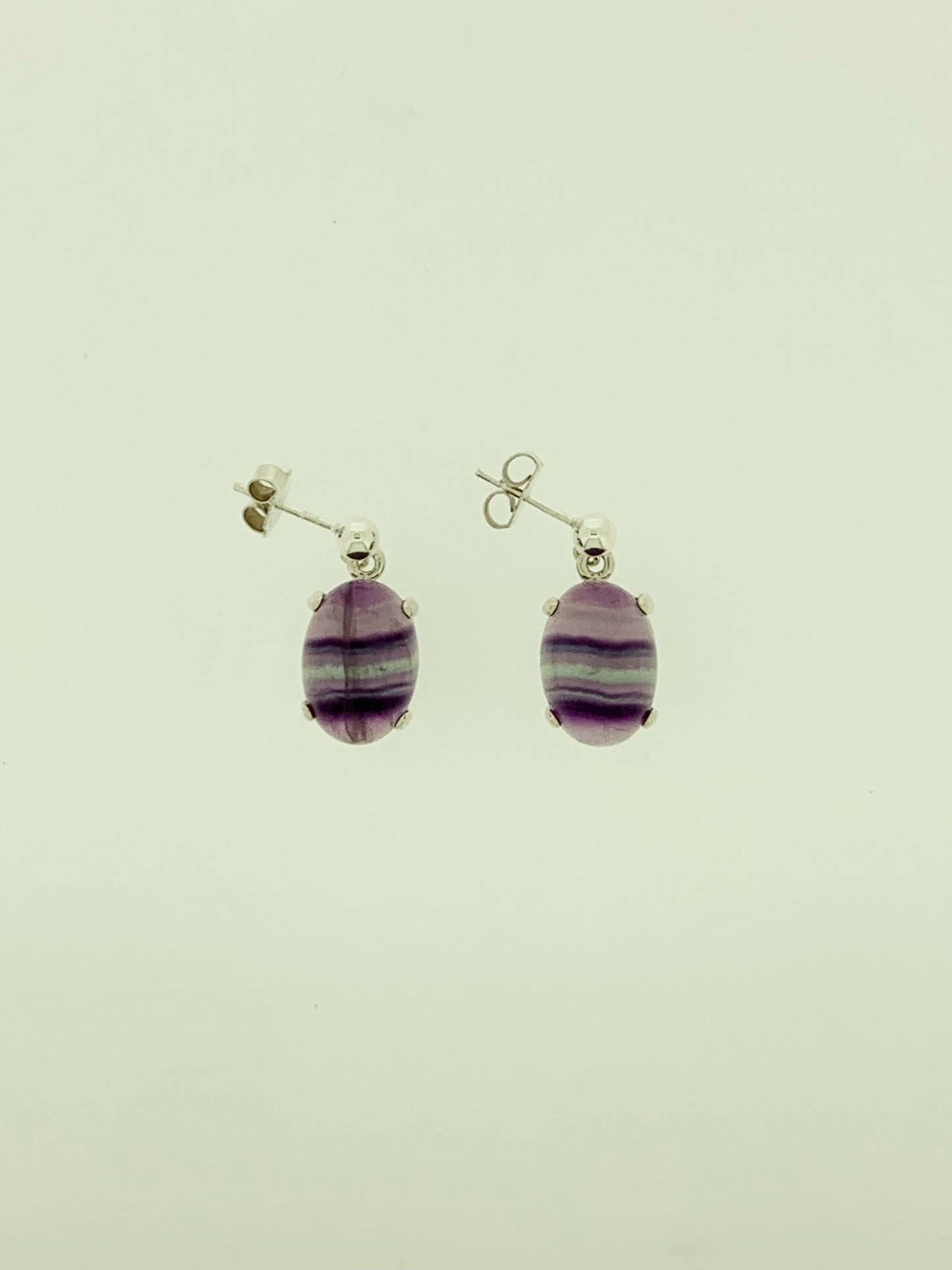 Fluorite Earrings, Ball-and-post