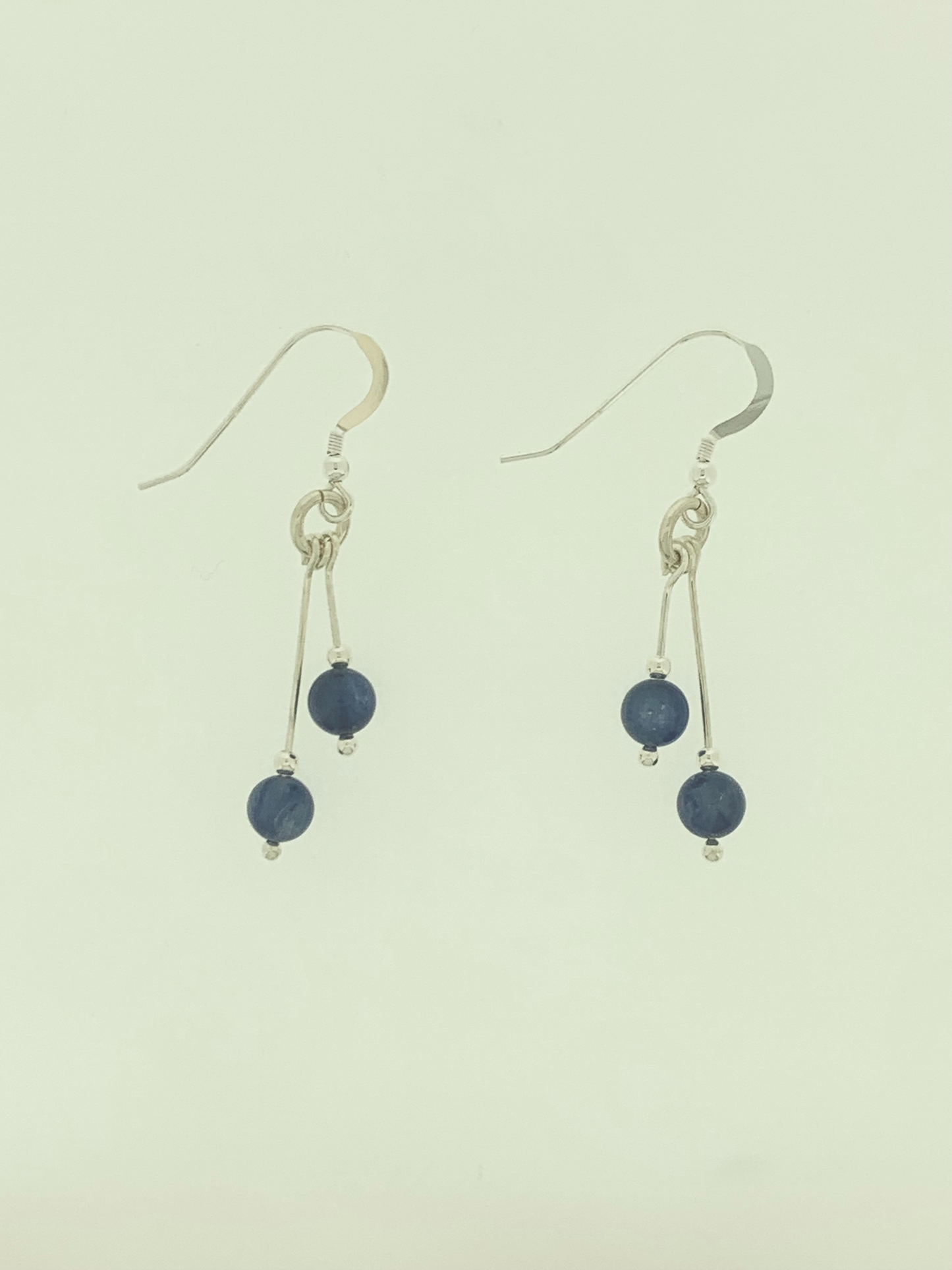 Kyanite Earrings, Bi-dangle