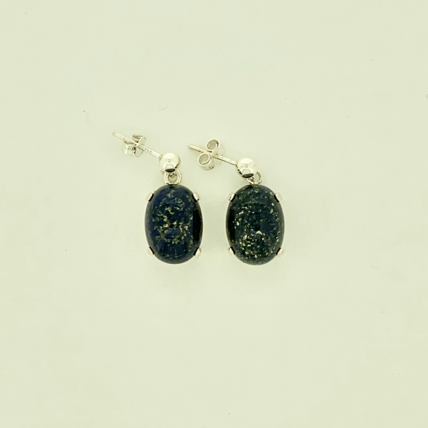 Lapis Lazuli Earrings, Ball-and-post