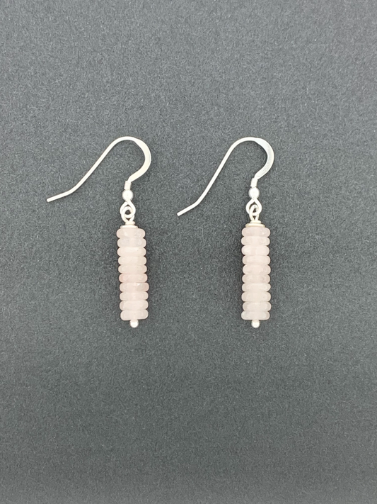 Rose Quartz Beaded Earrings