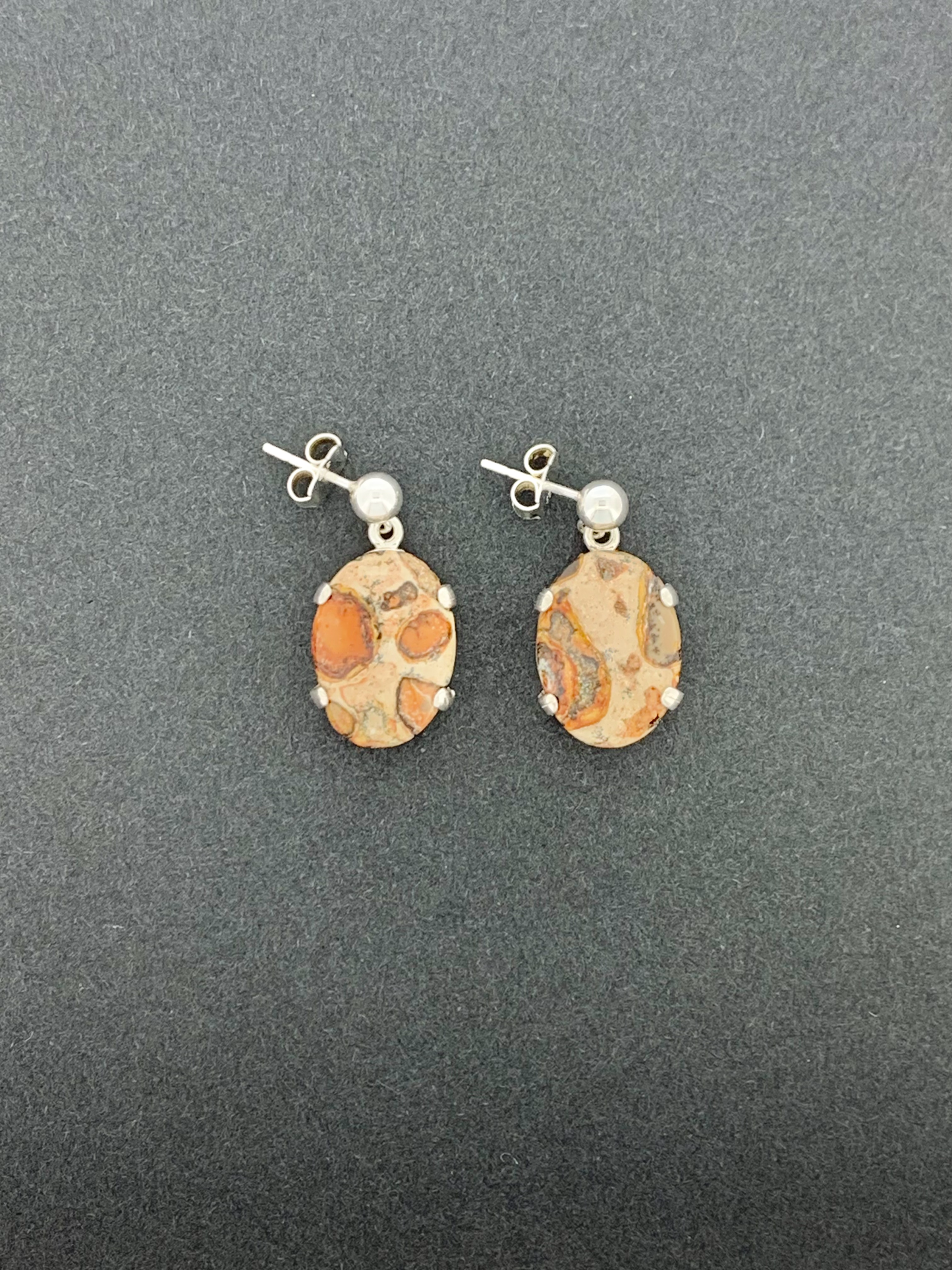 Safari Jasper Earrings, Ball-and-post