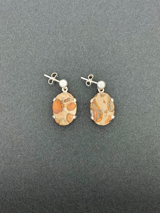 Safari Jasper Earrings, Ball-and-post