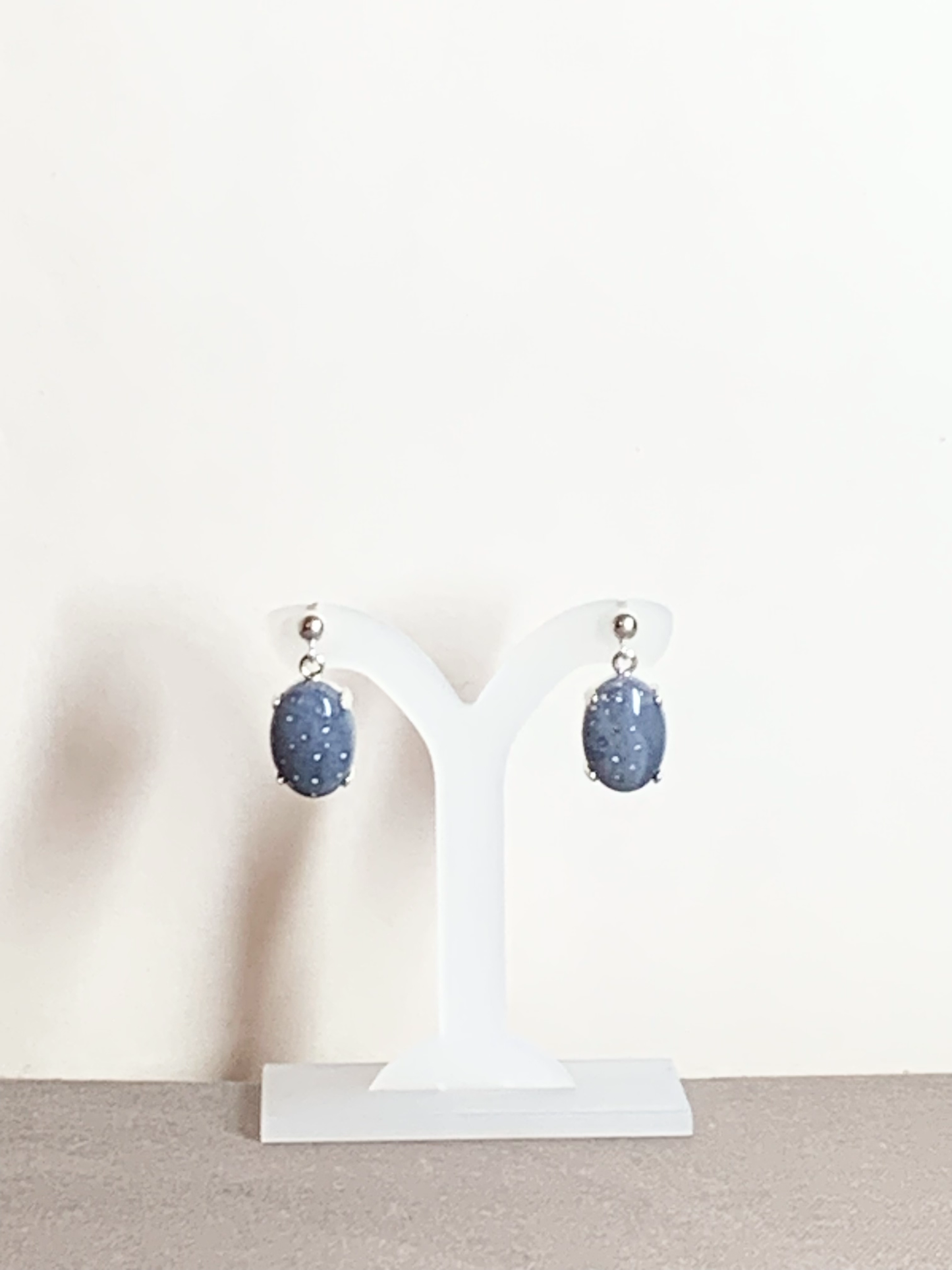 Blue Coral Earrings, Ball-and-post