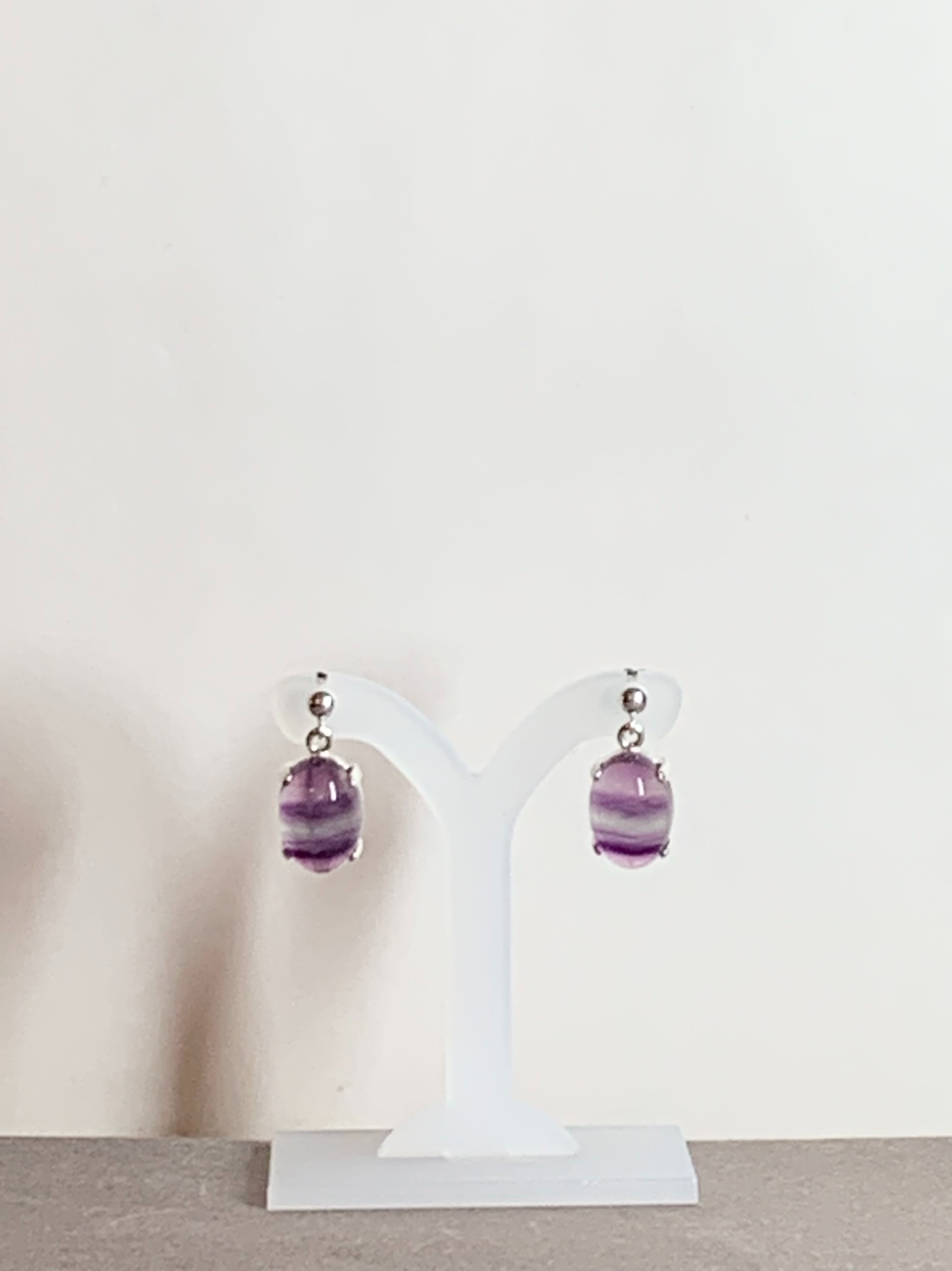 Fluorite Earrings, Ball-and-post