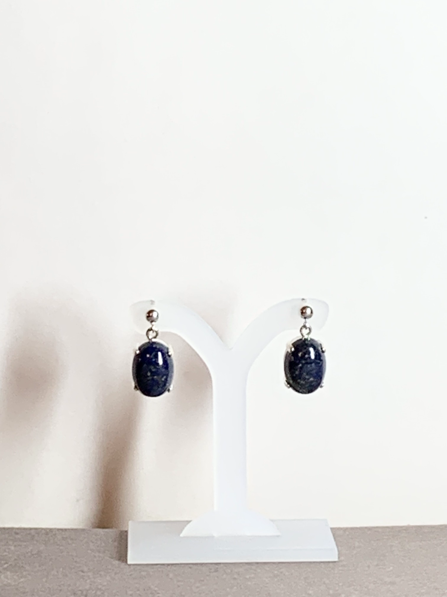 Lapis Lazuli Earrings, Ball-and-post