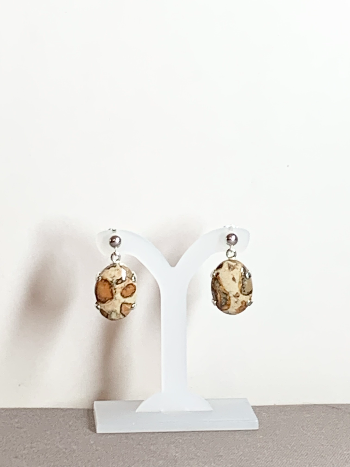 Safari Jasper Earrings, Ball-and-post
