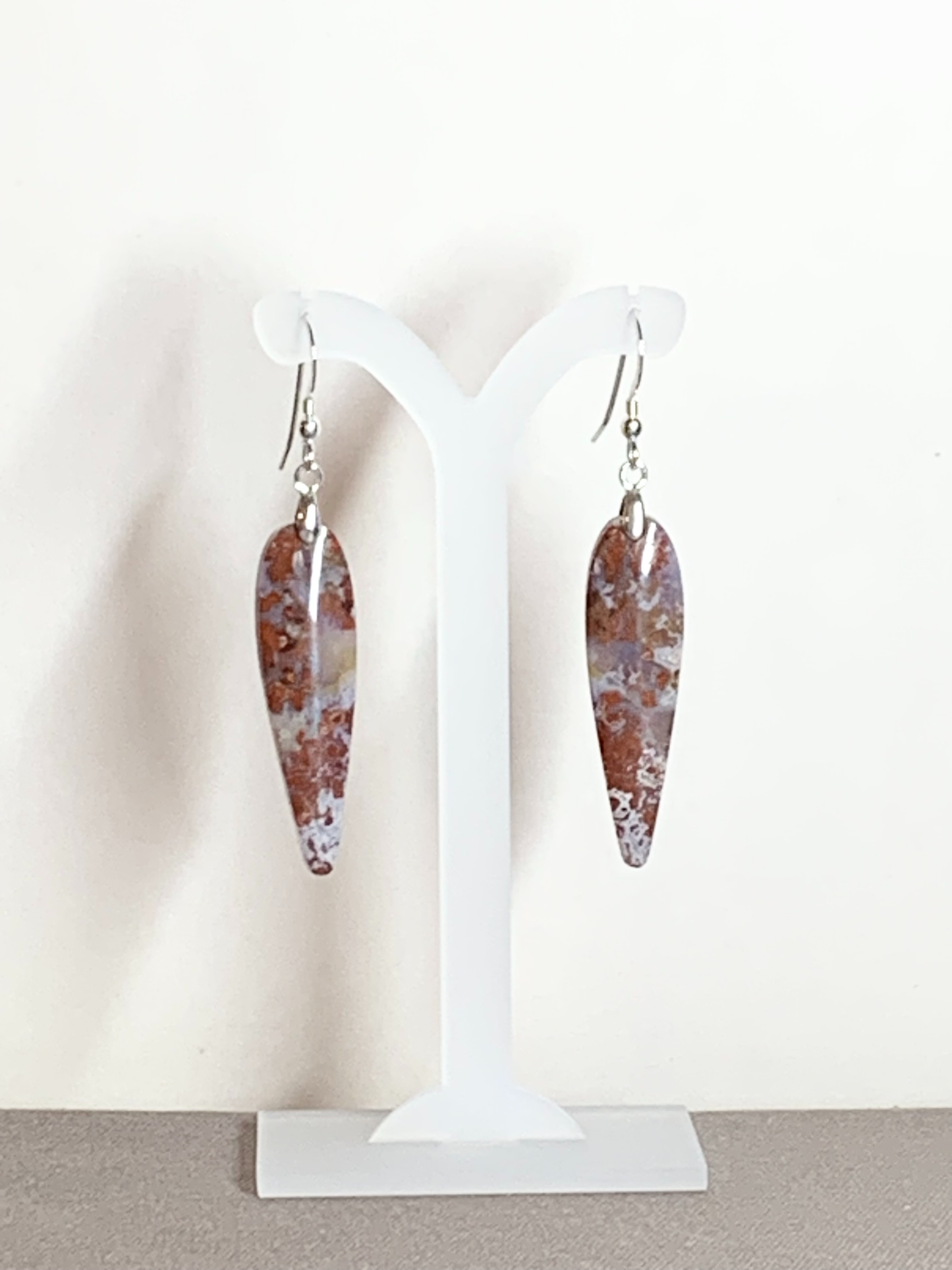 Red Moss Agate Earrings