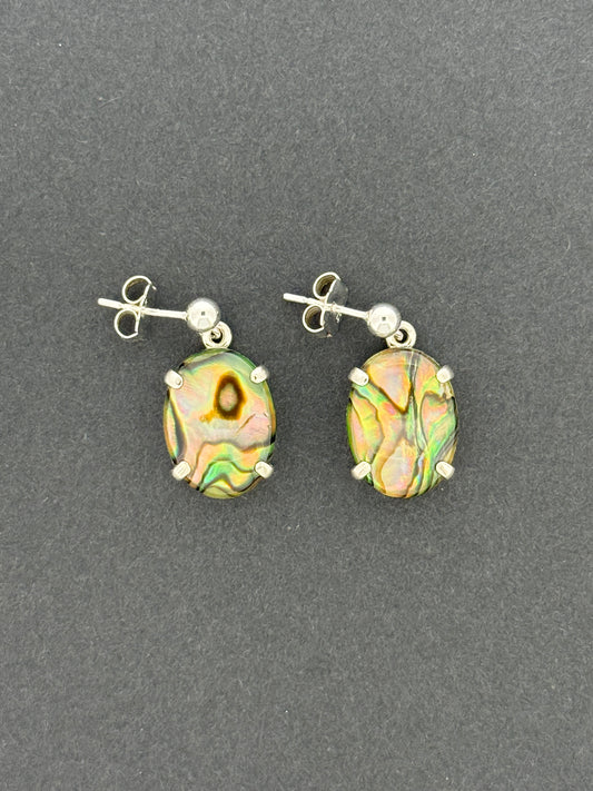 Abalone Earrings, Ball-and-post